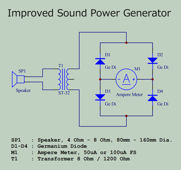 音の力で発電する回路（改良版）
